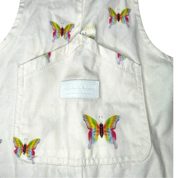 Blythe & Bodhi Toddler Cream Multi Color Butterfly Print Overalls size 2 - Picture 5 of 6